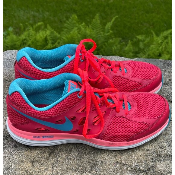 Nike Dual Fusion Lite Hot Pink Blue Running Shoes Women Size 8.5 - Picture 2 of 8